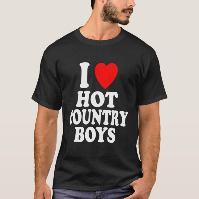 I He Love Hot Country Attraction Handsome T-Shirt (Front)