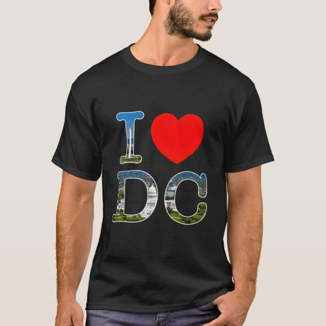 I He Love Washington Wa Dc Font T-Shirt (Front)