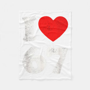 I Heart 67 Six Seven Clic 67 Meme Vintage Gen Alph Fleece Blanket