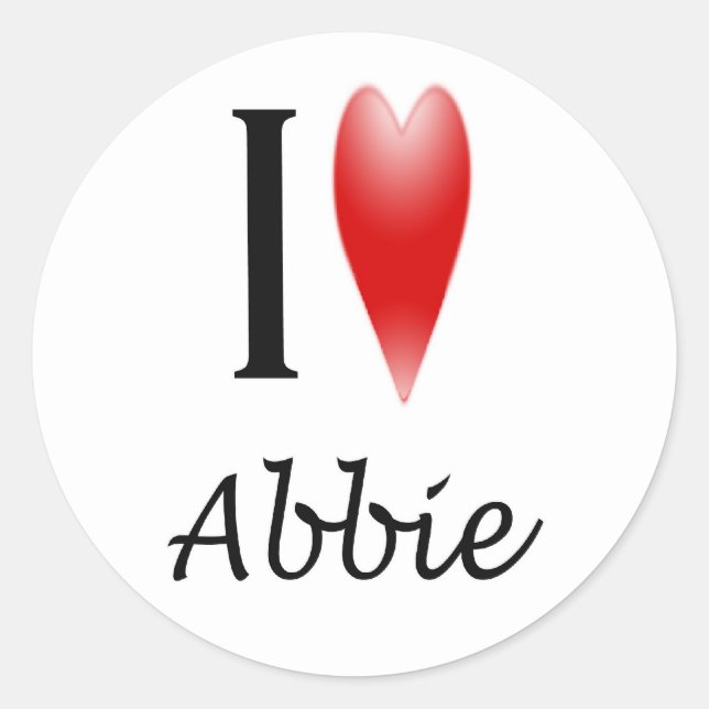 I Heart Abbie Classic Round Sticker (Front)