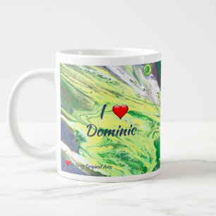I Heart Abstract Personalise Large Coffee Mug