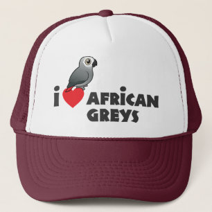 I Heart African Greys Trucker Hat