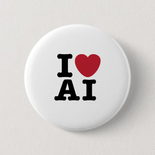 I Heart AI 6 Cm Round Badge