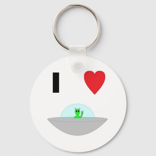 I heart Aliens Key Ring (Front)