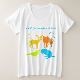 I Heart All Creatures Big and Small Plus Size T-Shirt