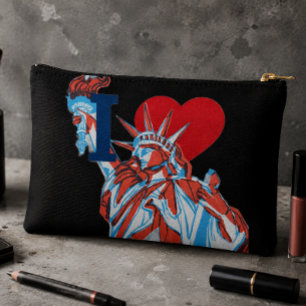 I Heart America Statue of Liberty Fourth of July Accessory Pouch