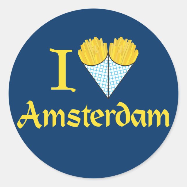 I Heart Amsterdam Classic Round Sticker (Front)