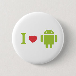 I heart Android 6 Cm Round Badge