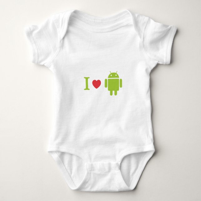 I heart Android Baby Bodysuit (Front)