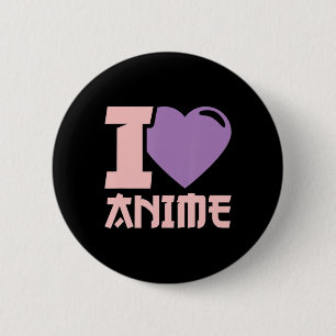 I Heart Anime  I Love Anime  6 Cm Round Badge