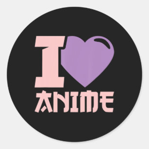 I Heart Anime  I Love Anime  Classic Round Sticker