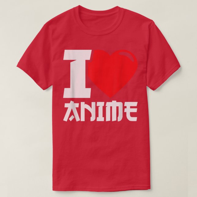 I Heart Anime - I Love Anime T-Shirt (Design Front)