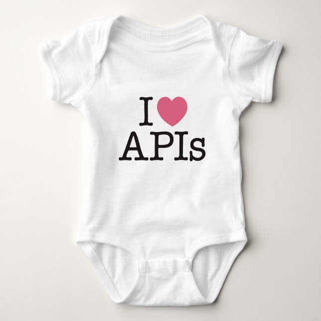 I Heart APIs Basic Infant T-Shirt Baby Bodysuit (Front)