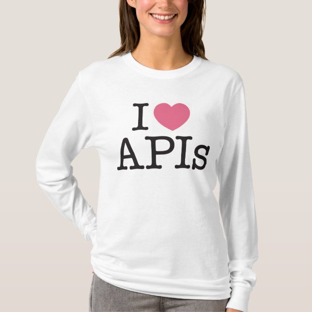 I Heart APIs Long Sleeve Womens Shirt (Front)