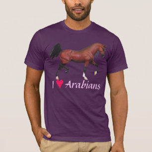 I Heart Arabians Love Arabians Horse Art Tee