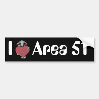 I Heart Area 51 Alien Bumper Sticker