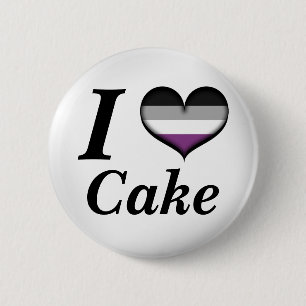 I Heart Asexual Cake 6 Cm Round Badge