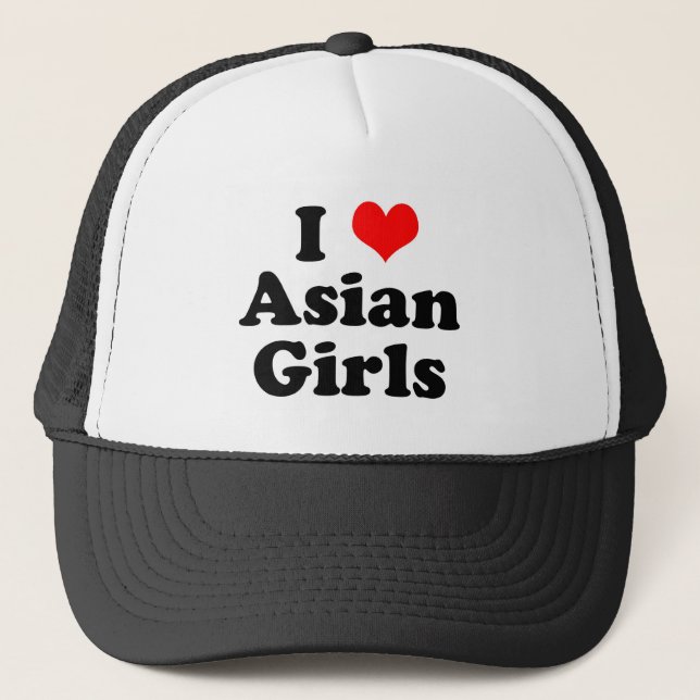 I Heart Asian Girls Trucker Hat (Front)