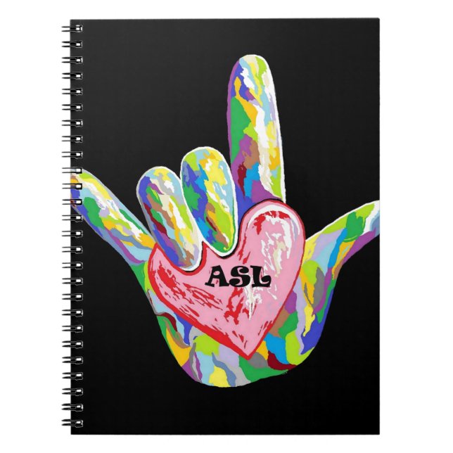 I Heart ASL Spiral Notebook (Front)