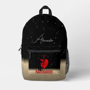 I Heart Astronomy Printed Backpack