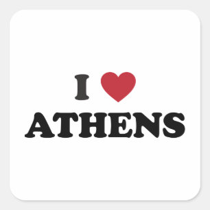 I Heart Athens Greece Square Sticker