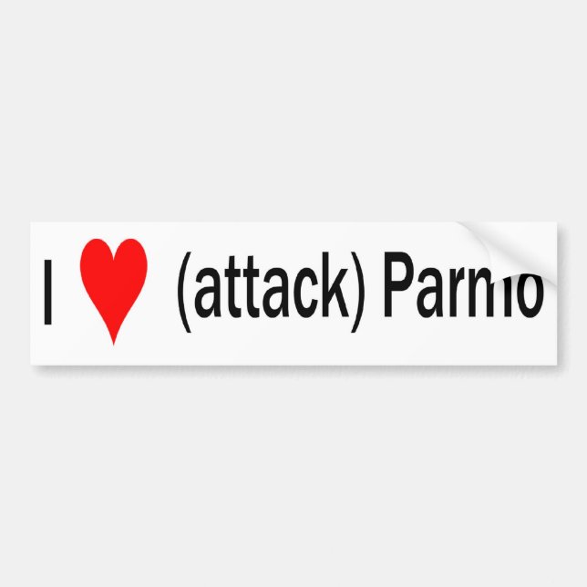 I heart (attack) parmo bumper sticker (Front)