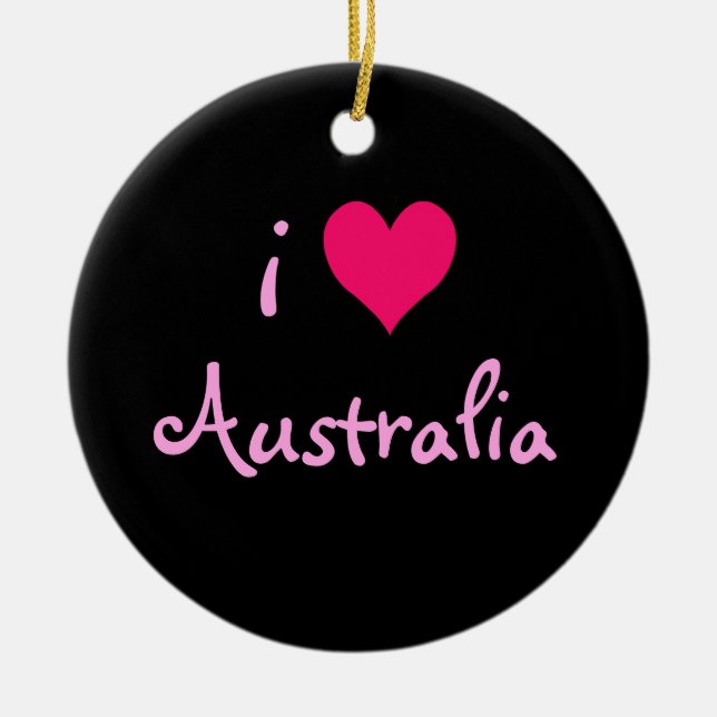 I Heart Australia Ceramic Tree Decoration (Front)