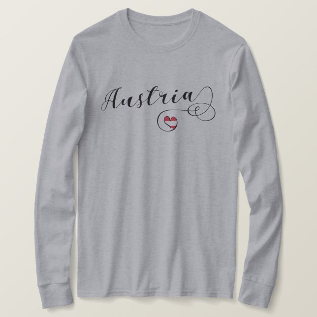 I Heart Austria, Austrian Flag T-Shirt (Design Front)