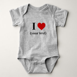 I HEART! Baby Jersey Bodysuit - Heather Grey -