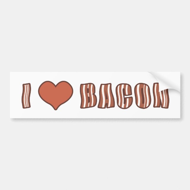 I Heart Bacon Bumper Sticker 001 (Front)