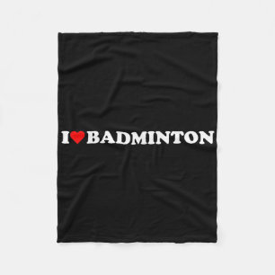 I Heart Badminton I Love Badminton Hobby Theme Lov Fleece Blanket
