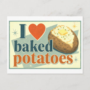 "I [Heart] Baked Potatoes" Postcard