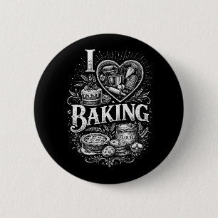 I Heart Baking 6 Cm Round Badge