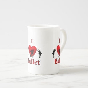 I Heart Ballet Dance Bone China Mug