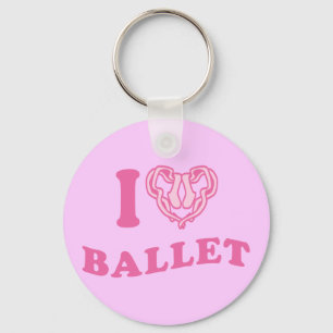 I Heart Ballet Key Ring