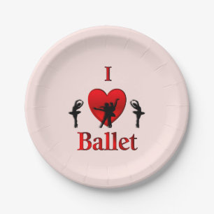 I Heart Ballet Paper Plate