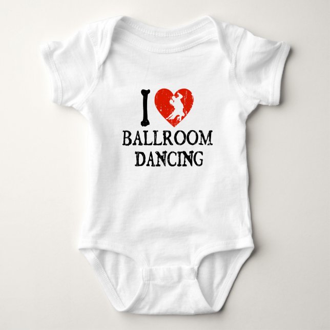 I Heart Ballroom Dancing Baby Bodysuit (Front)