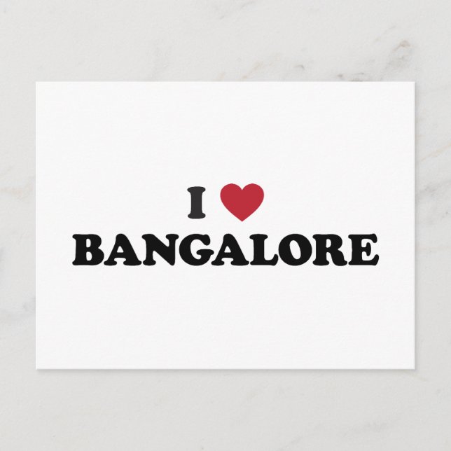 I Heart Bangalore India Postcard (Front)
