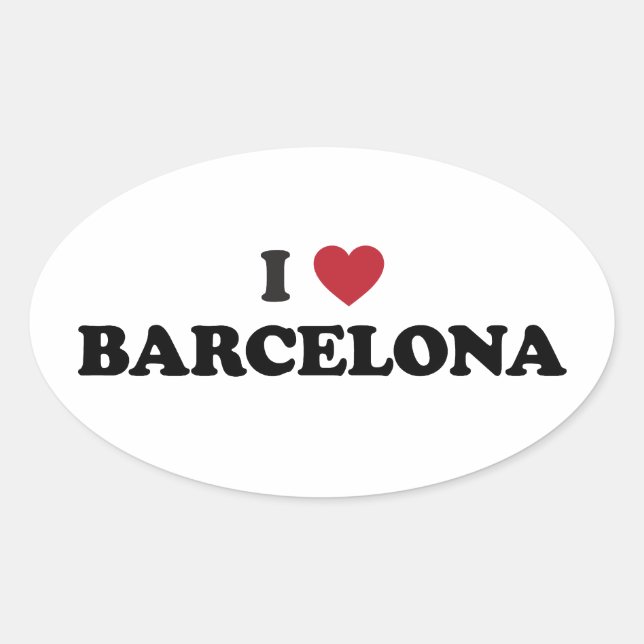 I Heart Barcelona Spain Oval Sticker (Front)