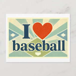 "I [Heart] Baseball" Postcard