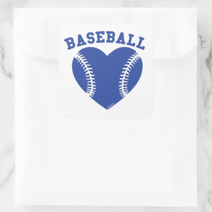 I HEART BASEBALL                                   SQUARE STICKER