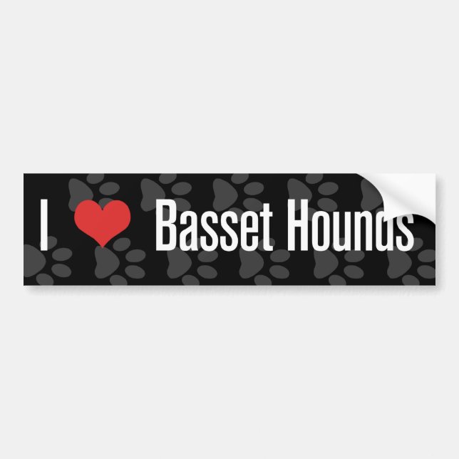 I (heart) Basset Hounds Bumper Sticker (Front)