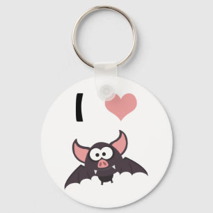 I heart bats key ring