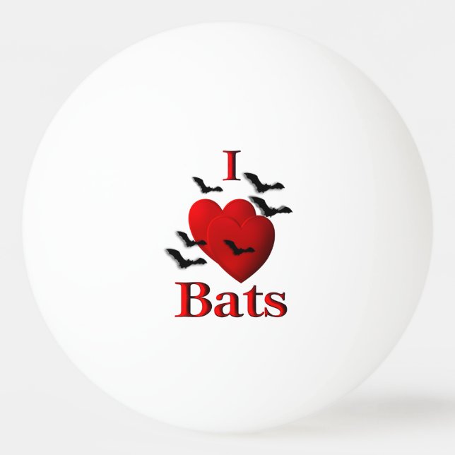I Heart Bats Ping Pong Ball (Front)