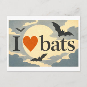 "I [Heart] Bats" Postcard