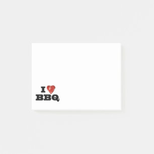 I Heart BBQ, Funny Beef Steak Grill Post-it Notes