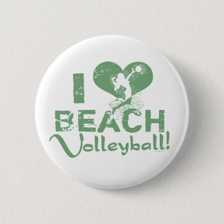 I Heart Beach Volleyball 6 Cm Round Badge