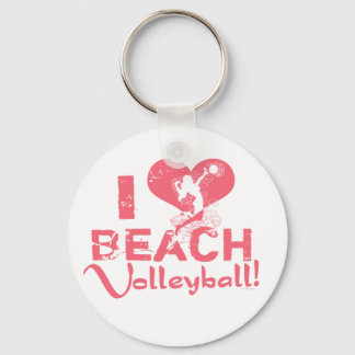 I Heart Beach Volleyball Key Ring