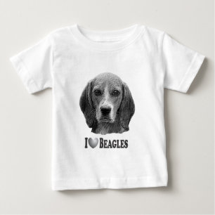 I Heart Beagles with Beagle Portrait Baby T-Shirt