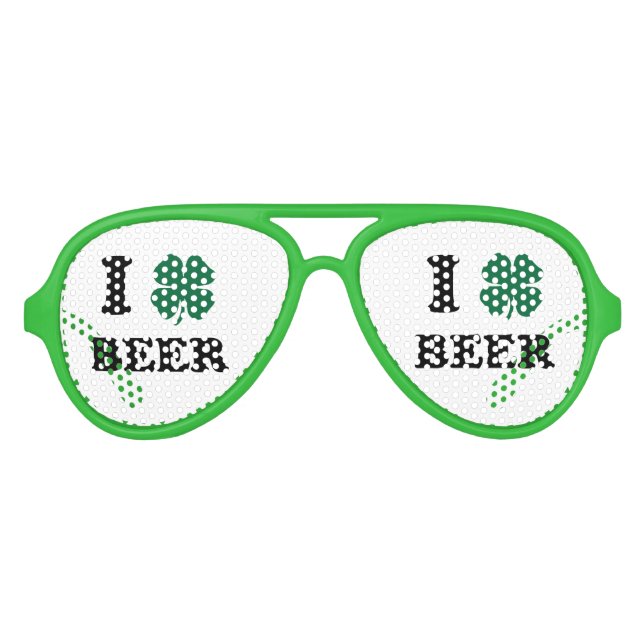 I Heart Beer Aviator Sunglasses (Front)